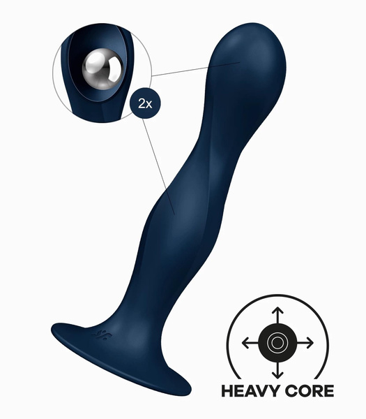 Dildo z wewnętrznymi kulkami Double Ball-R dark blue Satisfyer