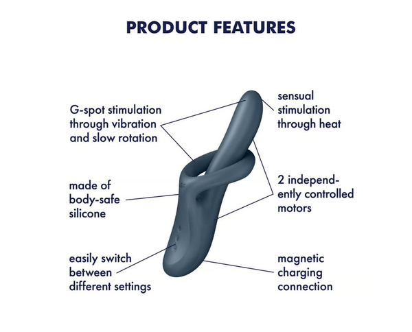 Podgrzewany wibrator do punktu G Heat flex 4 grey Satisfyer