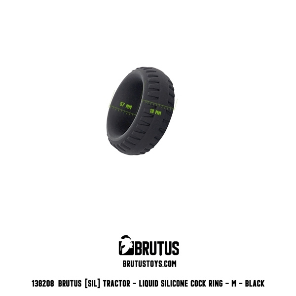 Pierścień erekcyjny Tractor Liquid Silicone Cock Ring Black M Brutus