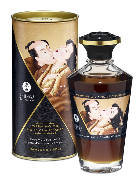 Jadalny Olejek Rozgrzewający Do Miejsc Intymnych O Smaku Kawowym Aphrodisiac Warming Oil Creamy Love Latte 100Ml Shunga