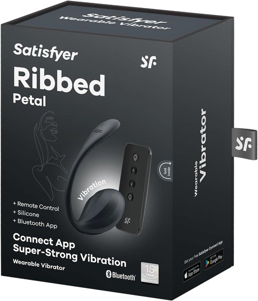 Jajeczko wibrujące Ribbed Petal black Connect App Satisfyer