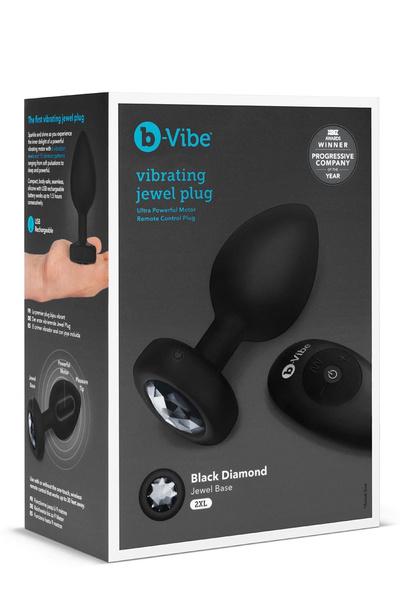 Korek analny Vibrating Jewel Plug Xxl Black b-Vibe