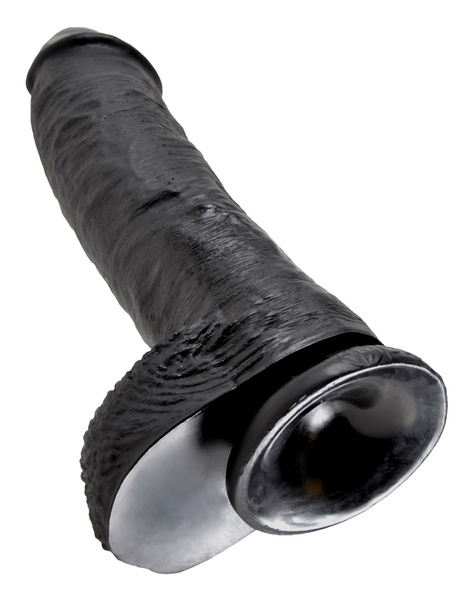 10' Cock With Balls Black Dildo Z Jądrami Czarne 25 Cm King Cock