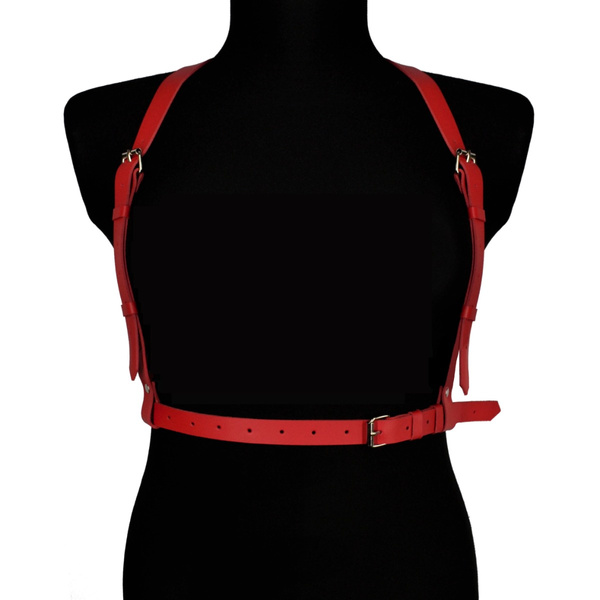 Leather harness Melisa red