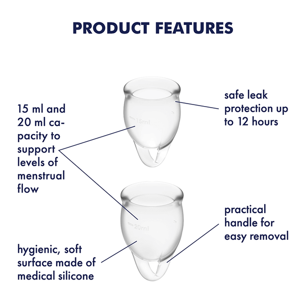 Kubeczki Menstruacyjne Feel Confident Menstrual Cupset Satisfyer