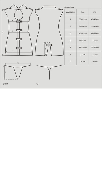 Stewardess kostium 3-częściowy