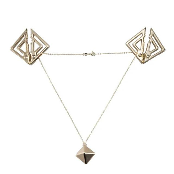 LOCKINK Adjustable Nipple Clamps with Heavy Pendant Gold