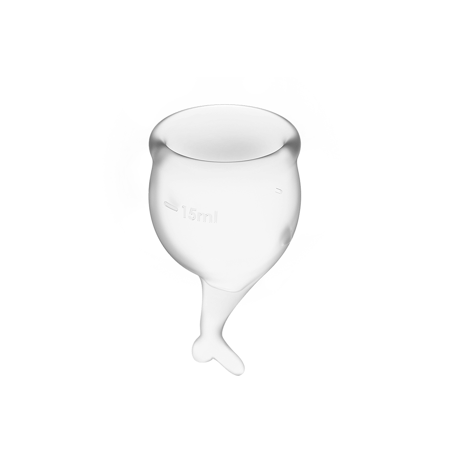 DOVELAND - Satisfyer Feel Secure sada menštruačných kalíškov priehľadná