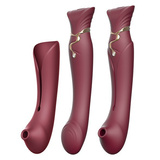 Wibrator Legend Queen Set G-Spot Pulse Wave Wine Red Zalo