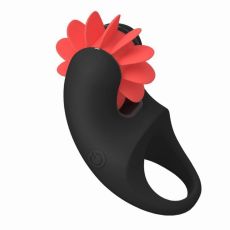 Wibrujący pierścień na penisa ze stymulatorem łechtaczki OTOUCH 12 Kiss Silicone Vibrating Cock Ring