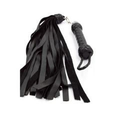 Mister B Impact Premium Leather Flogger Curling Whip Black