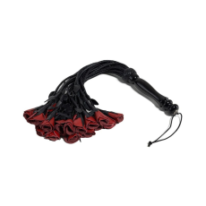 Mister B Impact Leather Flogger With Roses Red
