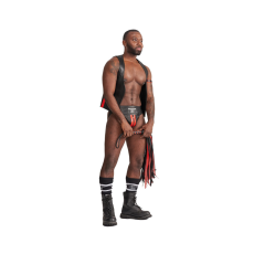 Mister B Impact Premium Leather Flogger Black Red