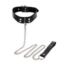 Obroża z ekoskóry ze smyczą Taboom Elegant Collar and Chain Leash Black