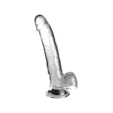 King Cock Transparentne Dildo Clear 9" with Balls