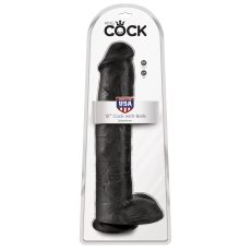 King Cock 15" Cock with Balls Black
