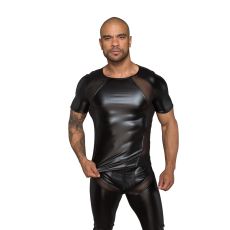 H056 Men's T-shirt made of powerwetlook with 3D net inserts S