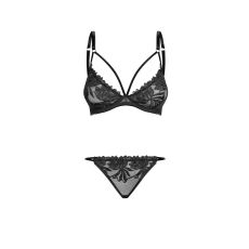 Petitenoir Set ouf of plunge underwired bra with embroidery and brief M