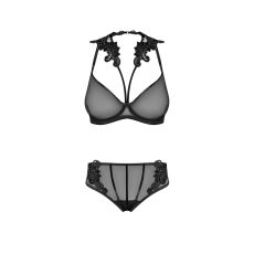 Petitenoir Tulle BPetitenoir Set out of plunge underwired bra with embroidery and briefody Ouvert S