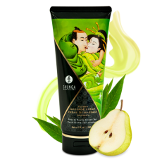 Jadalny krem do masażu o smaku gruszki i zielonej herbaty Shunga Kissable Massage Cream Pear & Exotic Green Tea 200 ml