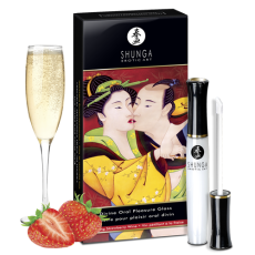 Stymulująca pomadka do seksu oralnego o smaku szampana z truskawkami Shunga Oral Pleasure Gloss Sparkling Strawberry Wine 10 ml