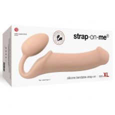 Podwójne dildo Strap-on-me Silicone bendable strap-on XL Vanilla