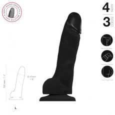 Bardzo realistyczne dildo z przyssawką Strap-on-me Soft Realistic Dildo L Black