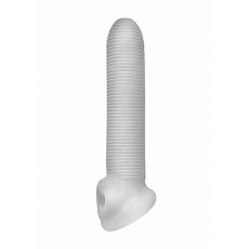 Stymulująca przedłużka na penisa Perfect Fit Fat Boy Micro Ribbed Sheath Clear 7,5'