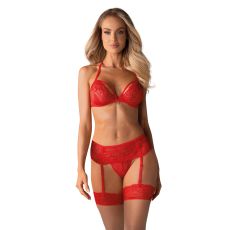 Obsessive 838-SEG-3 komplet 3-częściowy czerwony S/M