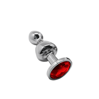 Korek analny Lollypop Double Ball Metal Plug L Red Wooomy