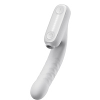 Wibrator No.7 Thrusting Vibrator With Suction White Qingnan