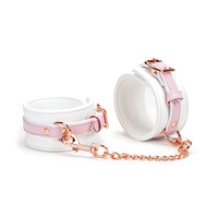 Kajdanki White & Pink Fairy Goat Leather Ankle Cuffs Liebe Seele