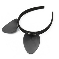 Uszy Kota Vegan Leather Cat Ears Black/Silver Kinky Diva