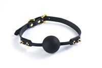 Silikonowy Knebel Ze Skórzanym Zapięciem Upko Silicone Solid Medium Ball Gag UPKO