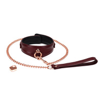 Obróżka Ze Smyczą Wine Red Curved Collar Liebe Seele
