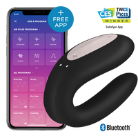 Wibrator Dla Par Double Joy Black With App Satisfyer