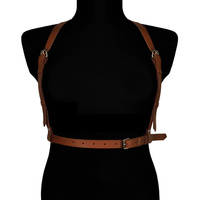 Brązowa Skórzana Uprząż Na Ciało Melisa Karess