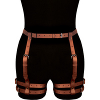 Brązowa Skórzana Uprząż Na Uda Amelia Karess