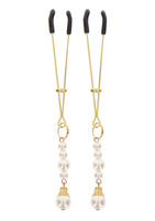 Zaciski Na Sutki Tweezers With Pearls Gold Taboom